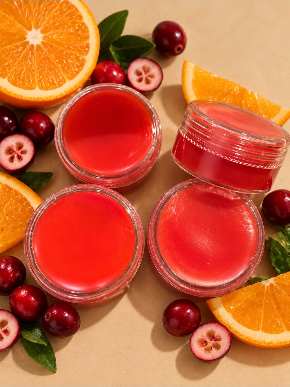 Cranberry orange lip balm